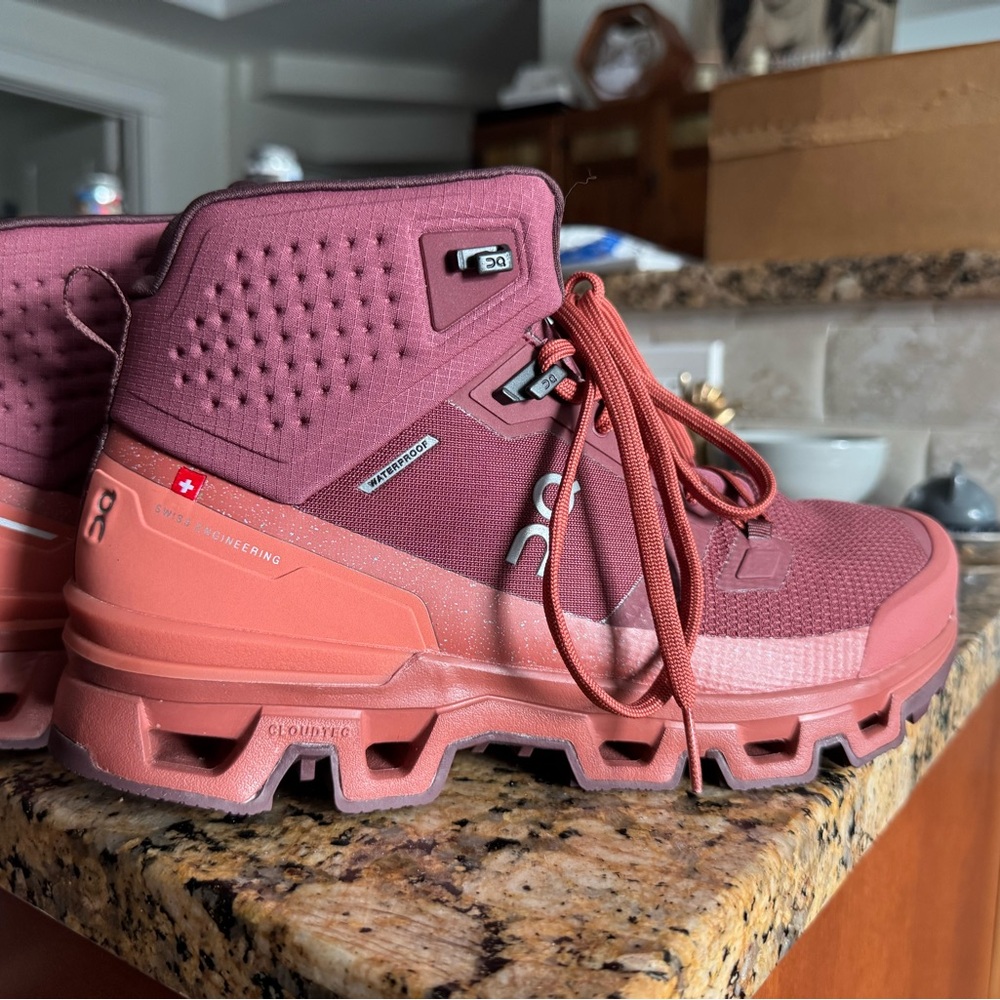 On Cloudrock waterproof Women's Hiking Shoes in sold out Rust color